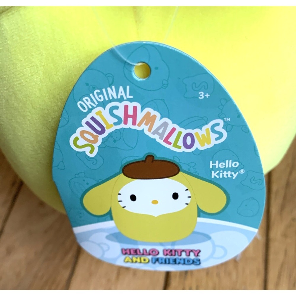 NEW Hello Kitty Squishmallow Pompompurin Hoodie Plush 8" Sanrio Jazwares wTAG - Picture 5 of 6